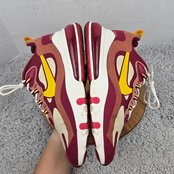 Nike Mens 9.5 Air Max 270 React Noble Red Athletic Daily Sneaker AO4971-601 - Picture 8 of 13